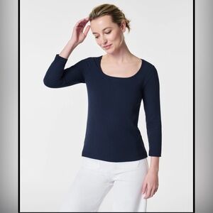 NWT Spanx Boatneck Long sleeve size M color Black